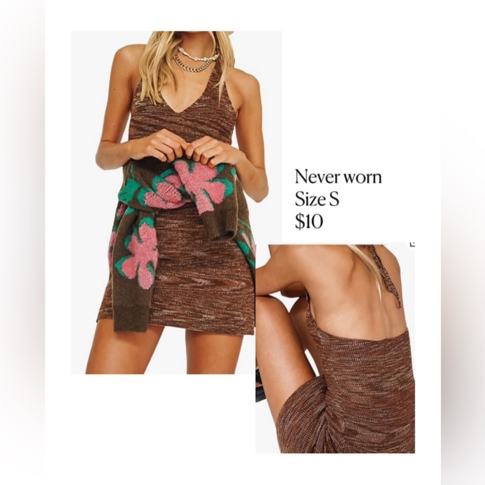 Brown Knit Dress - New Without Tags